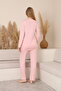 Aria Women's Maternity and Postpartum Nursing Pajama Set with Robe, Striped - 7