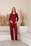 Aria Women's Maternity and Postpartum Nursing Pajama Set with Robe, Striped - 5