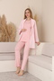 Aria Women's Maternity and Postpartum Nursing Pajama Set with Robe, Striped - 2