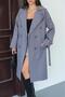 Lined Belt Detailed Antiracite Color Trench Coat Mlb079 - 3