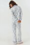Shirt Collar Floral Print Long Sleeve Extra Soft Homewear Pajama Set - 3