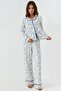 Shirt Collar Floral Print Long Sleeve Extra Soft Homewear Pajama Set - 6