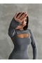 Women's Smoked Finger Detail Fit Gym Bolero Crop - 2