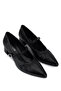 Women's Black Leather Genuine Leather Heeled Shoes - 2