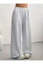 Fleece-Lined Winter Women's 2-Piece Black + Gray Sweatpants Wide Leg Baggy Plus Size with Pockets Adjustable - 4