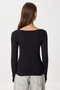 Corded Fabric Knitted Blouse with Lace Detail Lub0297 Black - 6