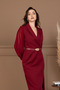 Atlas Sleeves Chiffon Detailed Jacket Dress - Bordo - 4