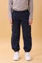 Boy's Pocket Embroidered Lion and Dinosaur 2-Piece Sweatpants Khaki-Navy Blue - 3