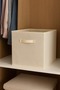 Cream Lidless Cabinet Laundry Toy Organizer Folding Storage Box 30X30X30