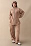 Double Piped Zippered Milk Coffee Double Set