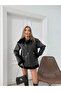 Black Leather Jacket with Complete Thai Feather Fur Inside
