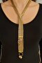 Women's Gold Color Woven Tie Necklace – Ribbon Design Trend Neck Accessory