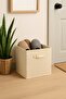 Cream Lidless Cabinet Laundry Toy Organizer Folding Storage Box 30X30X30 - 2