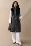 Black Puffer Vest with Plush Detail on the Front - 3