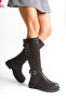 Brown Leather Women's Boots Non-Slip Sole Zippered Emy - 2