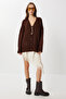 Oversized Plain Knitwear Cardigan Lnf0027 Brown - 4