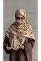 Cotton Leaf Pattern Scarf - Khaki