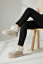 Women's Beige Fur Plush Lined Zippered Winter Casual Boots Orthopedic Comfortable - 3