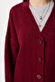 Oversized Plain Knitwear Cardigan Lnf0027 Bordo - 5