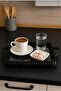6 Pieces Coffee Presentation Tray with Mesh Pattern Rectangular Black - 4