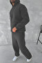 Men's 3-Ply Oversize Cap Hooded Eatshirts Tracksuit Set - 2