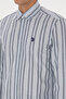 Men's Light Blue Striped Long Sleeve Shirt 50308593-Vr003 - 7