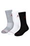 Jordan Long Gray-White-Black 3-Piece Socks Wj0010 (Size 35-38)