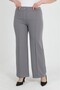 Women's Gray Flexible Waist Buttoned Wide Leg Stretch Fabric Pants