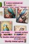 Vintage Bird Themed No:1 Design Wirebound A5 Lined 4-Piece Souvenir, Memory, School Notebook Set - 7