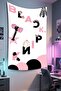 Black Pink Wall Hanging – Music Themed, High-Quality Fabric, Tapestry Wall Carpet - 2