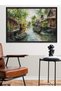 Houses in the Alley One Piece Black Wooden Framed Painting