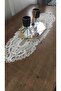American Placemat, 1 Runner 6 Plate Food Service Set, Tablecloth Set, Service Presentation Set - Cream - 7