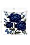 Set of 2 Decorative Cushion Covers with 3D Embroidery-Look Navy Floral Digital Print - 2