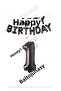 İstoç Black Happy Birthday Color Foil Balloon and Number Set Age 1