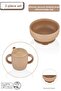 2-Piece Silicone Baby Feeding Set / Food Bowl / Baby Cup - Moka