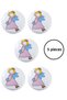 5 Pieces Porcelain Fairy Patterned Children's Room Furniture Handle Ceramic Drawer Cabinet Knob