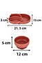 2-Piece Silicone Baby Feeding Set / Divided Food Plate / Food Bowl - Brick Color - 3