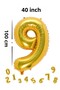 Foil Balloon Gold Number 40 Inch 100 cm Helium Gas Compatible - 3