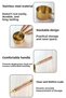 Set of 4 Gold Stainless Steel Measuring Cups with Wooden Handles - 7