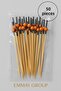 Bamboo Orange Ball Toothpick 12 Cm, Party, Presentation, Hamburger, Cocktail, Colorful, Birthday - 3