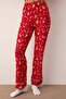 Kırmızı Yumuşak Hissiyatlı Yılbaşı Temalı Örme Pijama Takımı THMAW24PT00051 - 3