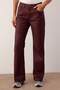 Burgundy Coated High Waist Wide Leg Jeans Twoaw26Je00166 - 3