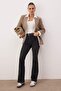 Antrasit Yüksek Bel Comfort/Esnek İspanyol Paça Flare Jeans TWOAW26JE00095