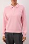 Açık Pembe Yarım Pat Fermuarlı Regular/Normal Kalıp Örme Sweatshirt TWOAW26SW00108 - 3