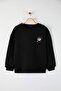 Black Galaxy Printed Oversize/Wide Fit Large Size Sweatshirt with Fleece Inside Tbbaw26Ao00034 - 8