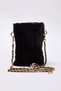 Black Faux Fur Crossbody Women's Shoulder and Phone Bag Takaw26Oc00083 - 3