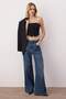 Siyah Straplez Düğme Detaylı Crop Dokuma Bluz TWOAW24BZ00421