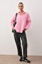 Pembe Pamuklu Oversize Geniş Kalıp Dokuma Gömlek TWOSS22GO0669