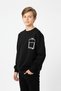 9-10-11-12-13 Years Old Oversize Pocket Printed Cotton Unisex Children's Sweatshirt - 3