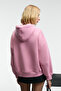 Kikres women's hooded embroidered oversize dark pink sweatshirt - 5